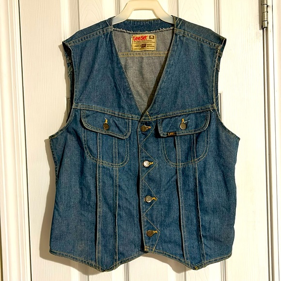 Vintage 1970s Lee Denim Vest - Picture 1 of 7